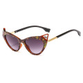 Wholesale Rhinestone Ears Frame Luxury Women Cat Eye Sunglasses Triangle